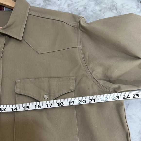 CARHARTT MENS BUTTON DOWN SHIRT WORKWEAR TAN Sz L or XL - Picture 10 of 12